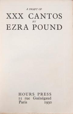  Ezra POUND A Draft of XXX Cantos by Ezra POUND - 3397246