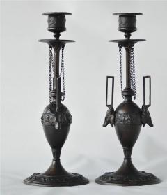  F L Vombach Offenbach A M A pair of candleholders by F L Vombach Germany circa late 19th century - 1340054