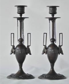  F L Vombach Offenbach A M A pair of candleholders by F L Vombach Germany circa late 19th century - 1340055