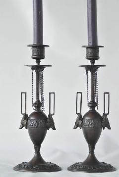  F L Vombach Offenbach A M A pair of candleholders by F L Vombach Germany circa late 19th century - 1340057