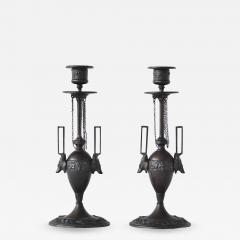  F L Vombach Offenbach A M A pair of candleholders by F L Vombach Germany circa late 19th century - 1341731