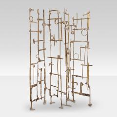  FLAIR FURNITURE Flair Edition 1970s Style Brutalist Brass Sculptural Screen - 3883165