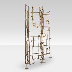  FLAIR FURNITURE Flair Edition 1970s Style Brutalist Brass Sculptural Screen - 3883178