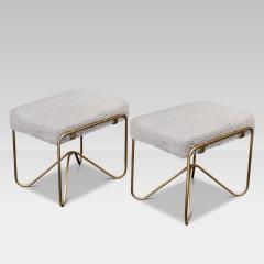  FLAIR FURNITURE Pair of Flair Edition Brass stools - 3923861