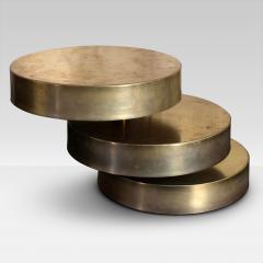  FLAIR FURNITURE TRIS Natural Brass Swivel Table - 3936552