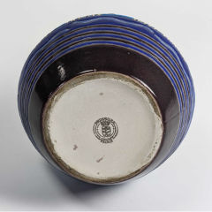  Fa enceries et Emaux de Longwy ART DECO BLUE VASE from Longwy for the Primavera workshop 1930 - 4610912