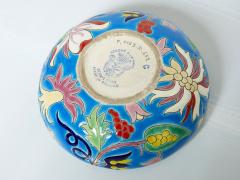  Fa enceries et Emaux de Longwy Large blue flowers Art deco box Emaux de Longwy 1950 - 2752367