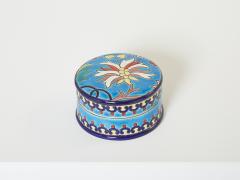  Fa enceries et Emaux de Longwy Small blue flowers Art deco box Emaux de Longwy 1940 - 2740860