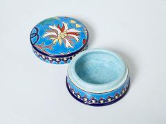  Fa enceries et Emaux de Longwy Small blue flowers Art deco box Emaux de Longwy 1940 - 2740865