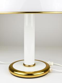  Fabbian F Fabbian Gold White Murano Glass Mushroom Table Side Lamp Italy 1970s - 4431439