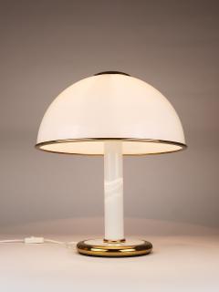  Fabbian F Fabbian Gold White Murano Glass Mushroom Table Side Lamp Italy 1970s - 4431444