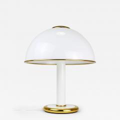  Fabbian F Fabbian Gold White Murano Glass Mushroom Table Side Lamp Italy 1970s - 4434569