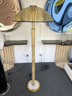  Fabbian Floor Lamp Brass Murano Glass Bamboo by Fabbian Italy 1970s - 2855672