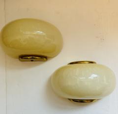  Fabbian Italian 1970s Mid Century Fabbian Egg Murano Glass Wall Lamps - 3714902