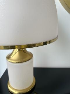  Fabbian Large Brass Mushroom Murano Glass Lamp by Fabbian Italy 1970s - 3015414