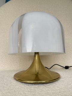  Fabbian Mushroom Lamp Brass and Murano Glass by F Fabbian Italy 1970s - 2414638