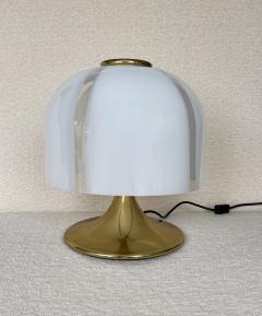  Fabbian Mushroom Lamp Brass and Murano Glass by F Fabbian Italy 1970s - 2414647