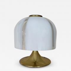  Fabbian Mushroom Lamp Brass and Murano Glass by F Fabbian Italy 1970s - 2417575