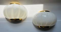  Fabbian Pair of Italian Mid Century Murano Glass Fabian 1970 Wall Lights - 3295863