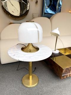  Fabbian Pair of Mushroom Lamps Brass and Murano Glass by F Fabbian Italy 1970s - 2041821