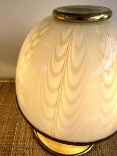  Fabbian Pair of Mushroom Lamps Brass and Murano Glass by F Fabbian Italy 1970s - 3268794