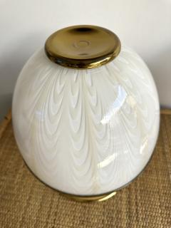  Fabbian Pair of Mushroom Lamps Brass and Murano Glass by F Fabbian Italy 1970s - 3268803