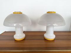  Fabbian Pair of Mushroom Lamps Murano Glass by F Fabbian Italy 1970s - 3341918