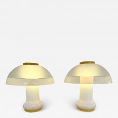  Fabbian Pair of Mushroom Lamps Murano Glass by F Fabbian Italy 1970s - 3342313
