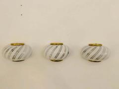  Fabbian Set of Three 1980s Fabbian Italian Glass Wall Lights - 1507901