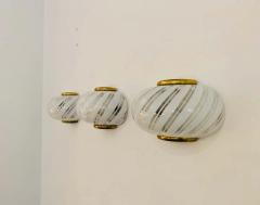  Fabbian Set of Three 1980s Fabbian Italian Glass Wall Lights - 1507904