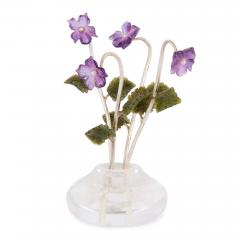  Faberg A Faberg Style Amethyst Nephrite and Pearl Study of Violets Vase - 4688848