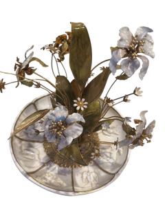  Faberg FABERGE STYLE CERAMIC ENAMELED FLOWER BOUQUET TAZZA - 4570809