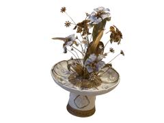  Faberg FABERGE STYLE CERAMIC ENAMELED FLOWER BOUQUET TAZZA - 4570815