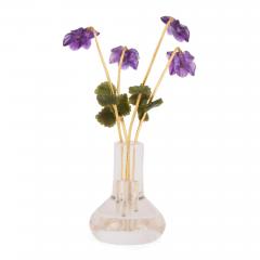  Faberg Faberg Style Amethyst Nephrite Gold and Diamond Study of a Violet - 4613676