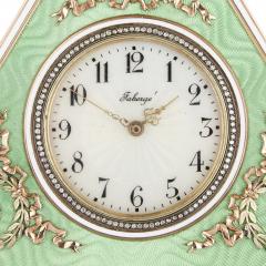  Faberg Gold gemstone and enamel table clock in the manner of Faberg  - 3224030