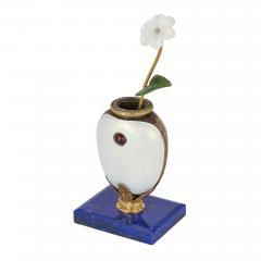  Faberg Lapis lazuli vermeil enamel and diamond flower model in the style of Faberg  - 4149388