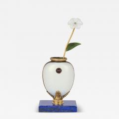  Faberg Lapis lazuli vermeil enamel and diamond flower model in the style of Faberg  - 4151851