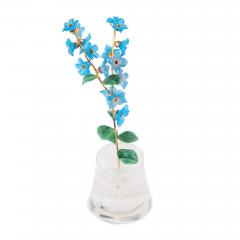  Faberg Silver gilt rock crystal and glass bluet flower model in the style of Faberg  - 4064071