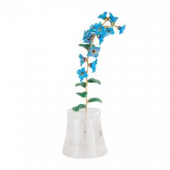  Faberg Silver gilt rock crystal and glass bluet flower model in the style of Faberg  - 4064072