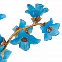  Faberg Silver gilt rock crystal and glass bluet flower model in the style of Faberg  - 4064076