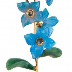  Faberg Silver gilt rock crystal and glass bluet flower model in the style of Faberg  - 4064077