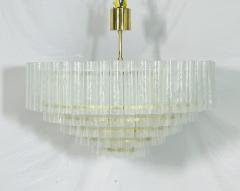  Fabio Ltd Five Tier Murano Glass and Brass Chandelier by Fabio Ltd Italy 1980s - 4202747