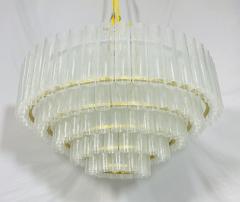  Fabio Ltd Five Tier Murano Glass and Brass Chandelier by Fabio Ltd Italy 1980s - 4202748