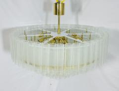  Fabio Ltd Five Tier Murano Glass and Brass Chandelier by Fabio Ltd Italy 1980s - 4202750