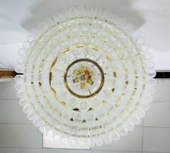  Fabio Ltd Five Tier Murano Glass and Brass Chandelier by Fabio Ltd Italy 1980s - 4202751