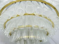  Fabio Ltd Five Tier Murano Glass and Brass Chandelier by Fabio Ltd Italy 1980s - 4202753