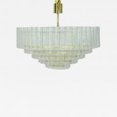  Fabio Ltd Five Tier Murano Glass and Brass Chandelier by Fabio Ltd Italy 1980s - 4203734