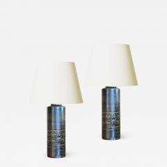  Fagerhults Pair of Faux Bois Table Lamps by Fagerhults Ljusarmatur - 1850361