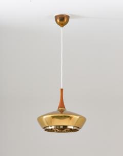 Fagerhults Swedish Pendant in Wood and Perforated Brass by Fagerhult - 1851577