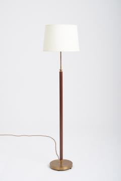  Falkenbergs Belysning A Brass and Brown Leather Floor Lamp by Falkenbergs Belysning - 1575157